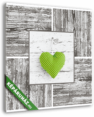 Zöld szív - remény, boldogság, szerelem - vászonkép 3D látványterv