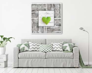 Zöld szív - remény, boldogság, szerelem (vászonkép) - vászonkép, falikép otthonra és irodába