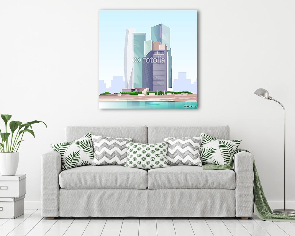 Város felhőkarcoló Nézd meg a városkép Skyline vektorát (poszter) - vászonkép, falikép otthonra és irodába