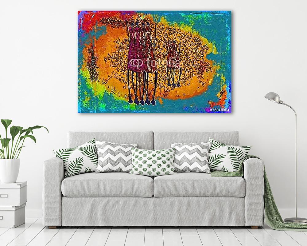 Afrika retro vintage stílus (poszter) - vászonkép, falikép otthonra és irodába