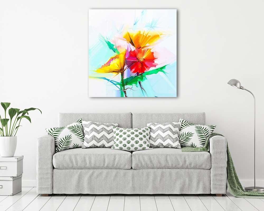 Tavaszi csendélet absztrakt (olajfestmény reprodukció) (poszter) - vászonkép, falikép otthonra és irodába