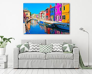 Burano bei Venedig, Olaszország (vászonkép) - vászonkép, falikép otthonra és irodába