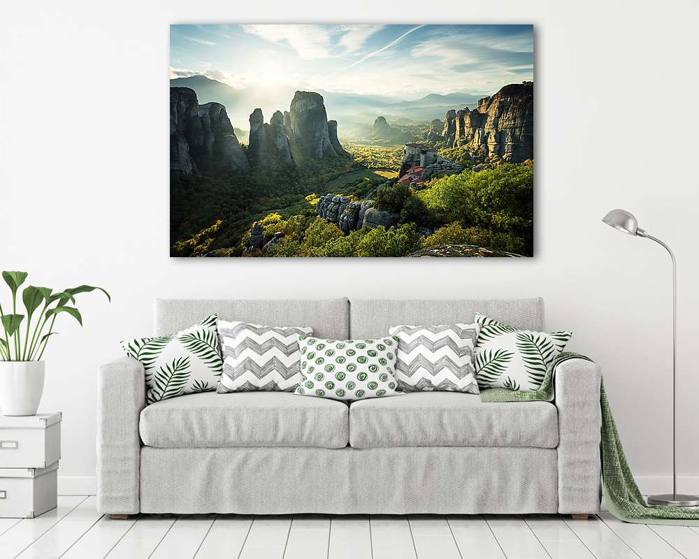 Meteora kolostorok Görögországban (vászonkép) - vászonkép, falikép otthonra és irodába