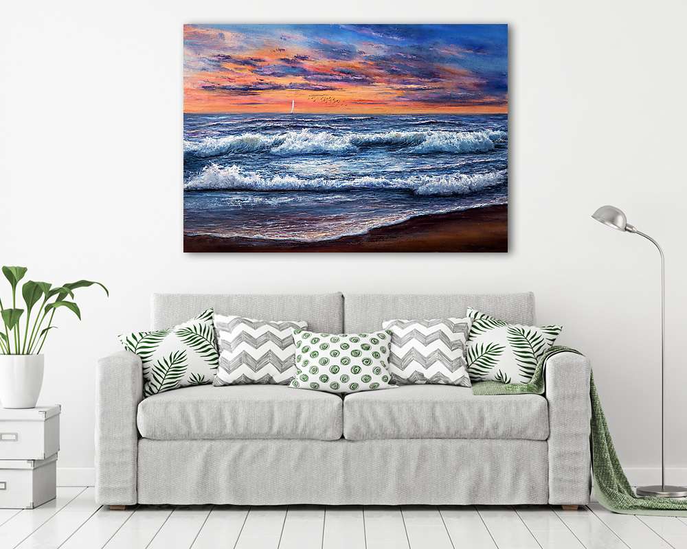 Tenger hullámai festmény - vászonkép, falikép vásárlás Tenger hullámai festmény (vászonkép) - vászonkép, falikép otthonra és irodába