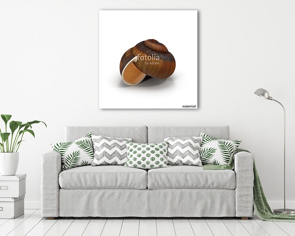 Snail Shell on white. 3D illustration (bögre) - vászonkép, falikép otthonra és irodába