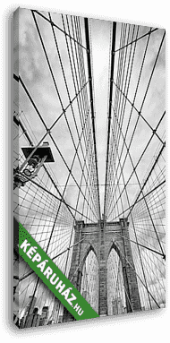 Looking up at the Brooklyn Bridge, New York City, USA. - vászonkép 3D látványterv