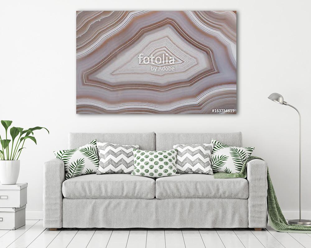 A polished and banded Agate crystal specimen - vászonkép, falikép vásárlás A polished and banded Agate crystal specimen (vászonkép) - vászonkép, falikép otthonra és irodába