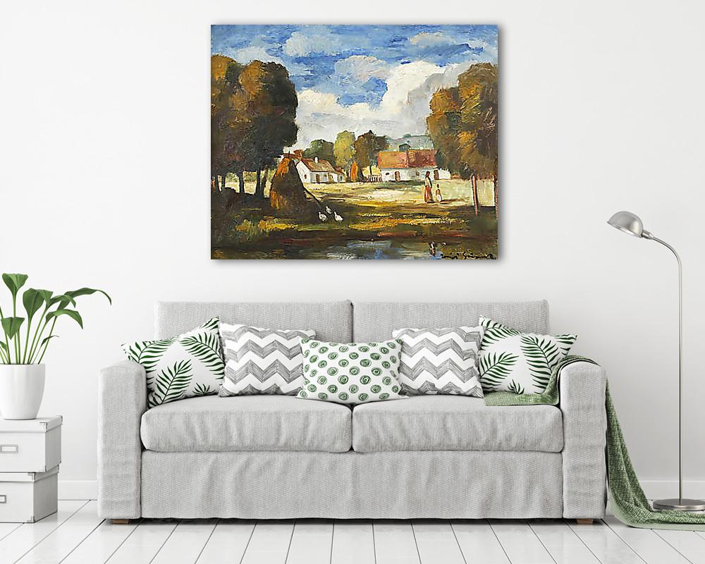 Tájkép házakkal (bögre) - vászonkép, falikép otthonra és irodába