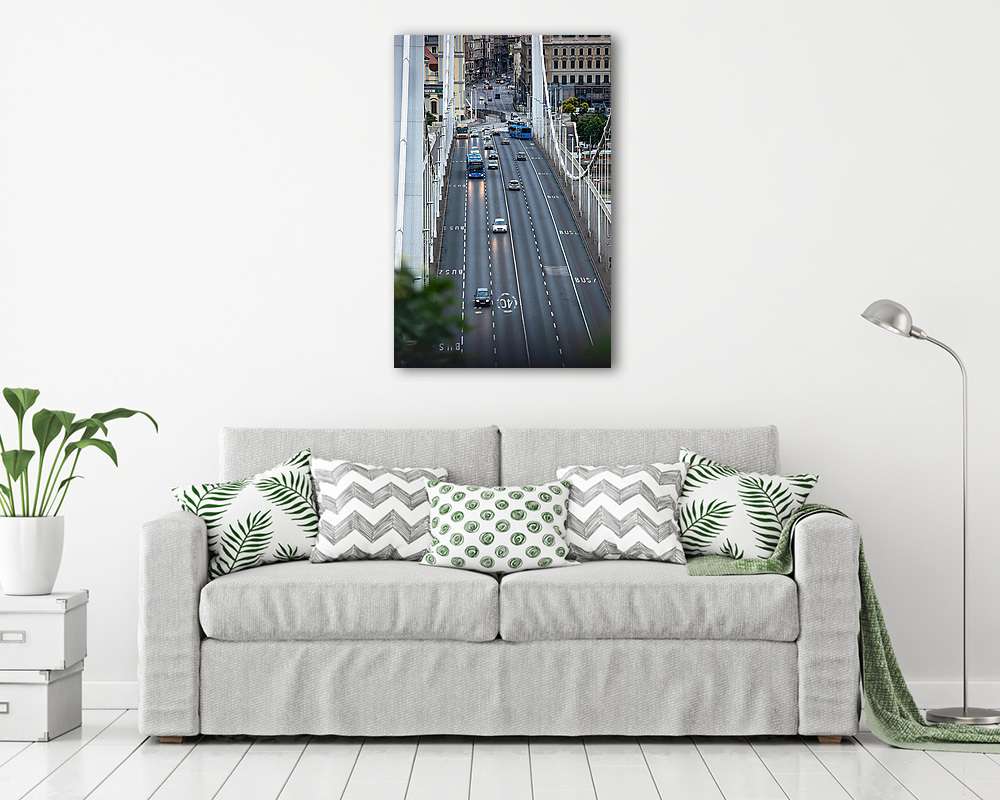 Erzsébet híd felső perspektívából (poszter) - vászonkép, falikép otthonra és irodába