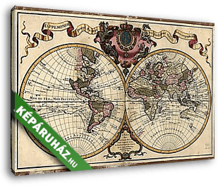 Világtérkép, 1720 - vászonkép 3D látványterv