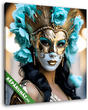 Gyönyörű nő velencei karnevál maszkban - vászonkép 3D látványterv Gyönyörű nő velencei karnevál maszkban - vászonkép 3D látványterv