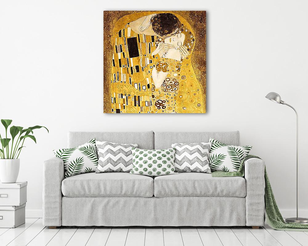 A csók (részlet) - bicolor színverzió - vászonkép, falikép vásárlás A csók (részlet) - bicolor színverzió (keretezett kép) - vászonkép, falikép otthonra és irodába