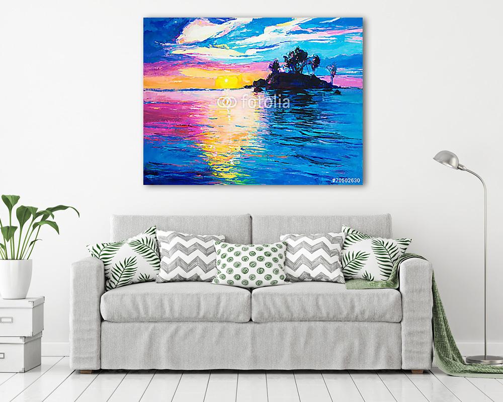 Sziget és a tenger (poszter) - vászonkép, falikép otthonra és irodába