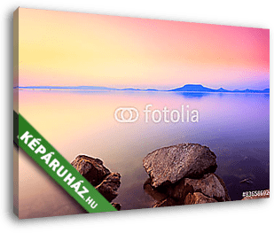 Gyönyörű naplemente a Balaton-ban - vászonkép 3D látványterv Gyönyörű naplemente a Balaton-ban - vászonkép 3D látványterv