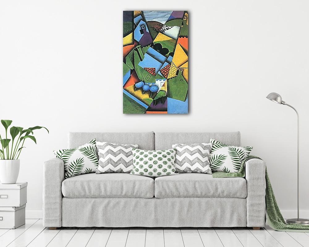 Tájkép házakkal, Céretben - vászonkép, falikép vásárlás Tájkép házakkal, Céretben (keretezett kép) - vászonkép, falikép otthonra és irodába