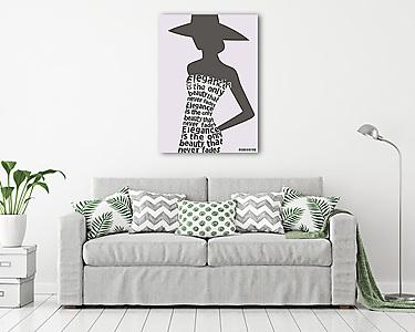Sziluettje nő ruhában a szavakat. Vektor (vászonkép) - vászonkép, falikép otthonra és irodába