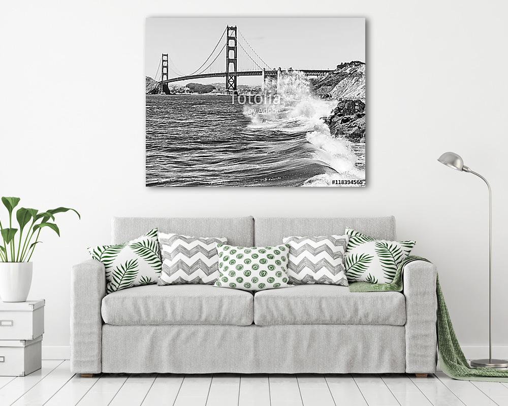 Csendes hullámok színpompás jelenete az Arany előtt  (vászonkép) - vászonkép, falikép otthonra és irodába