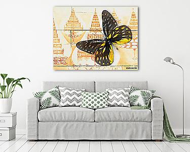 butterfly( Thai background ) (vászonkép) - vászonkép, falikép otthonra és irodába