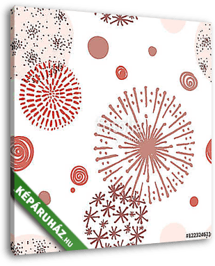 Seamless pattern with hand drawn circle doodle stylish elements. - vászonkép 3D látványterv