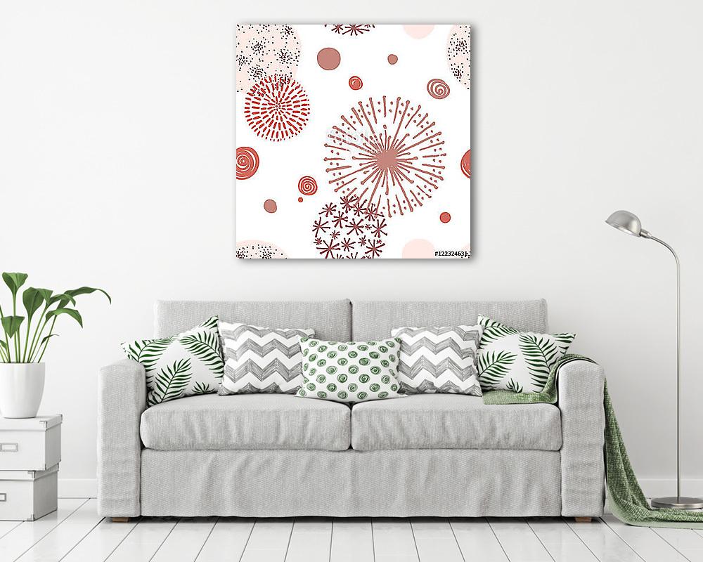 Seamless pattern with hand drawn circle doodle stylish elements. - vászonkép, falikép vásárlás Seamless pattern with hand drawn circle doodle stylish elements. (keretezett kép) - vászonkép, falikép otthonra és irodába