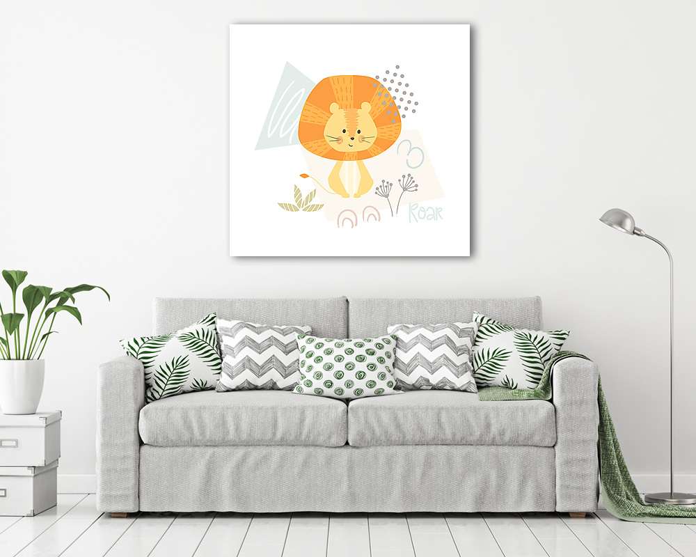 Oroszlán skandináv stílusban - vászonkép, falikép vásárlás Oroszlán skandináv stílusban (vászonkép) - vászonkép, falikép otthonra és irodába
