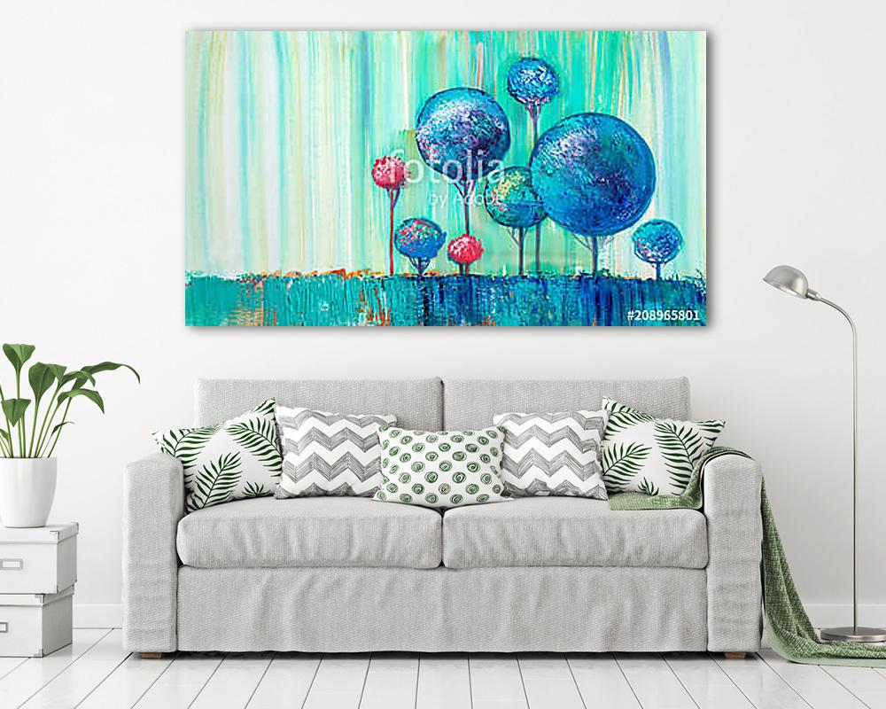 Absztrakt stílusú gömb alakú lombos fák (olajfestmény reprodukció) - vászonkép, falikép vásárlás Absztrakt stílusú gömb alakú lombos fák (olajfestmény reprodukció) (vászonkép) - vászonkép, falikép otthonra és irodába