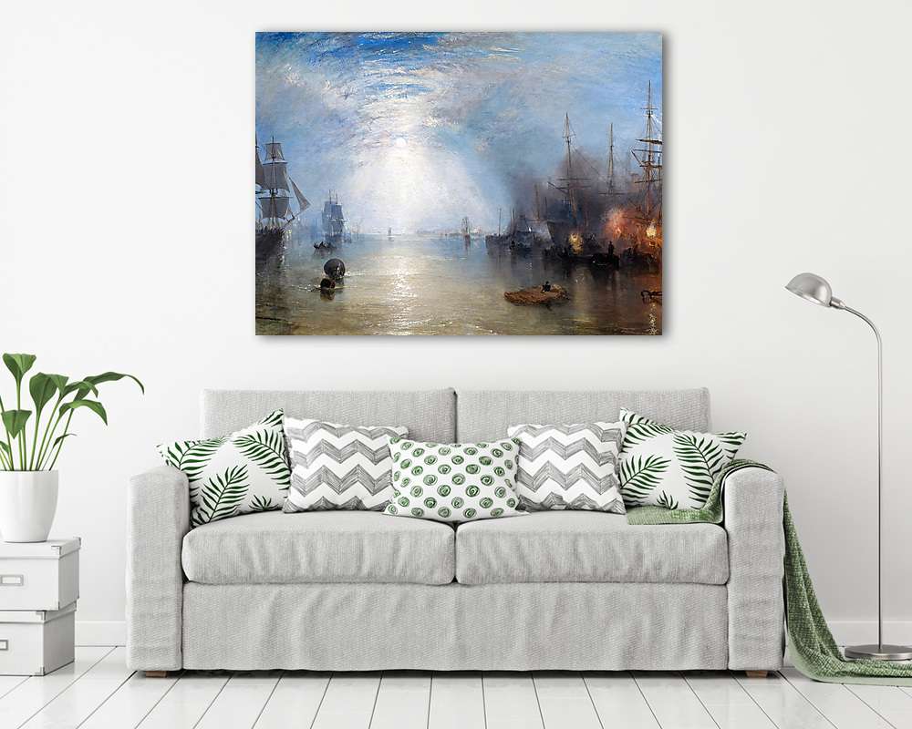 Kikötő holdfényben (színverzió 1.) (poszter) - vászonkép, falikép otthonra és irodába