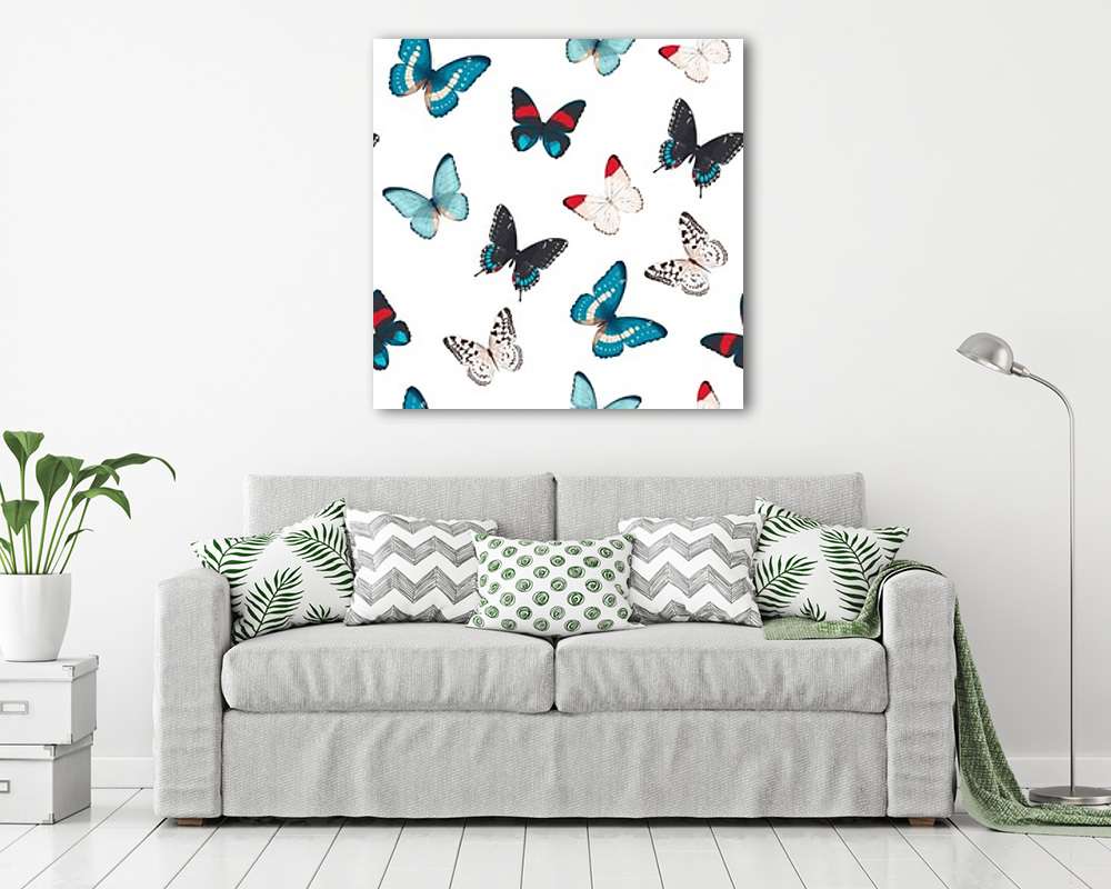 Pillangós tapétaminta (vászonkép) - vászonkép, falikép otthonra és irodába