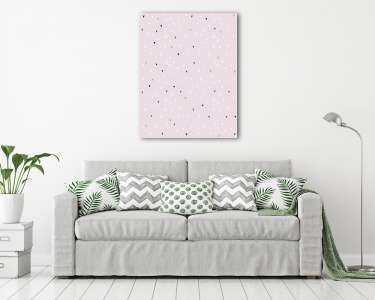 Rózsaszín háttérrel apró absztrakt mintás tapétaminta (vászonkép) - vászonkép, falikép otthonra és irodába