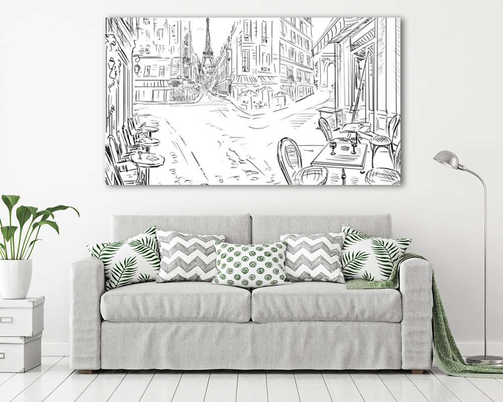 Párizsi utcák kávézó terasszal (poszter) - vászonkép, falikép otthonra és irodába