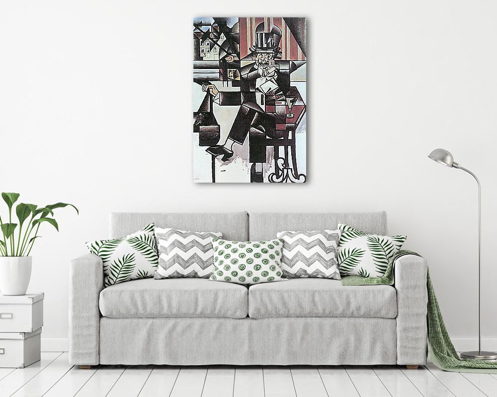 Férfi egy kávézóban (vászonkép) - vászonkép, falikép otthonra és irodába