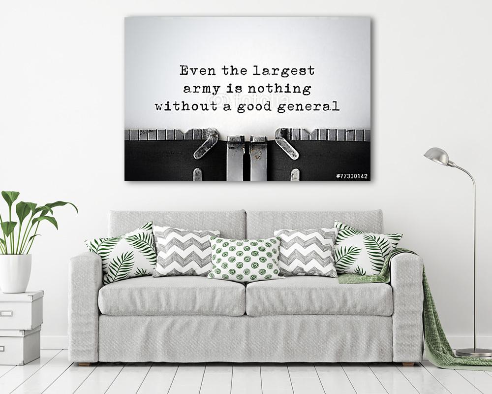 vezetés. Inspiráló idézet egy régi írógépen. (keretezett kép) - vászonkép, falikép otthonra és irodába