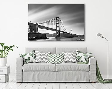 Golden Gate Bridge fekete-fehér (vászonkép) - vászonkép, falikép otthonra és irodába