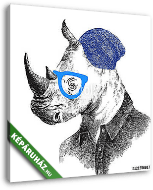 Rhino hipster stílusban - vászonkép 3D látványterv