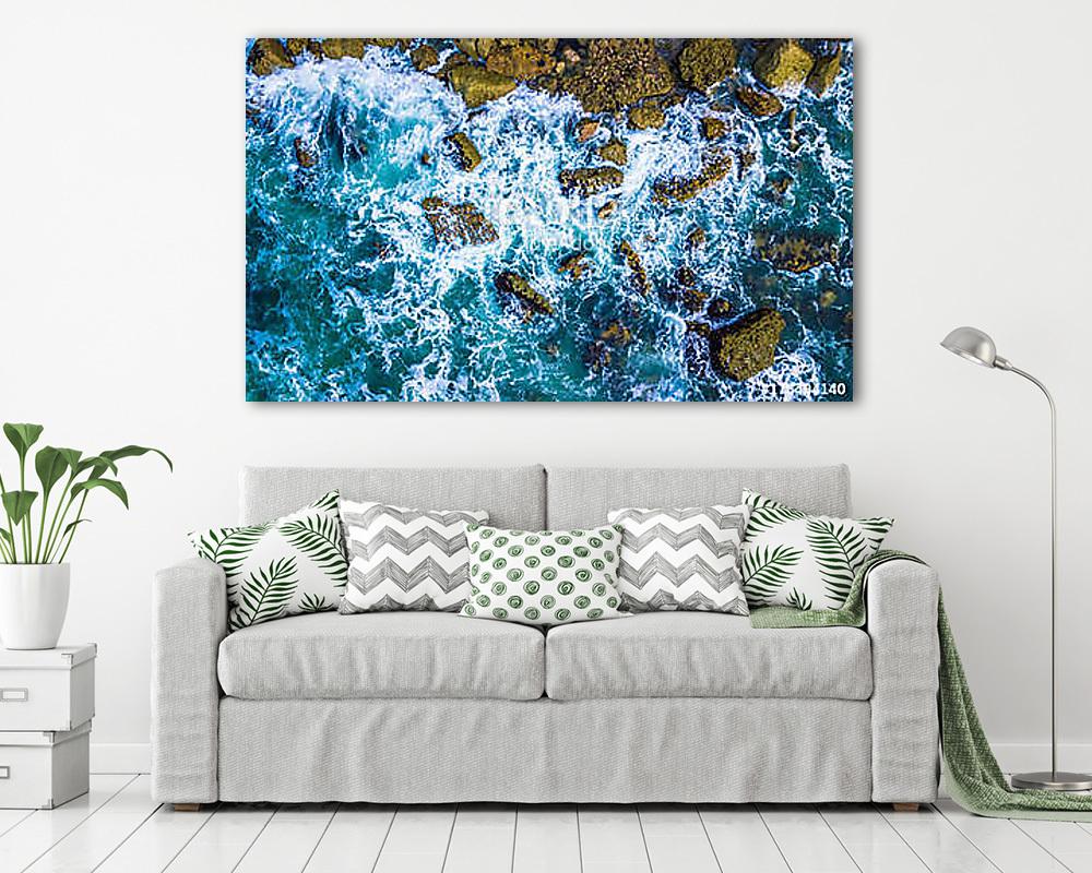 Tengerparti hullám (légifotó) - vászonkép, falikép vásárlás Tengerparti hullám (légifotó) (vászonkép) - vászonkép, falikép otthonra és irodába