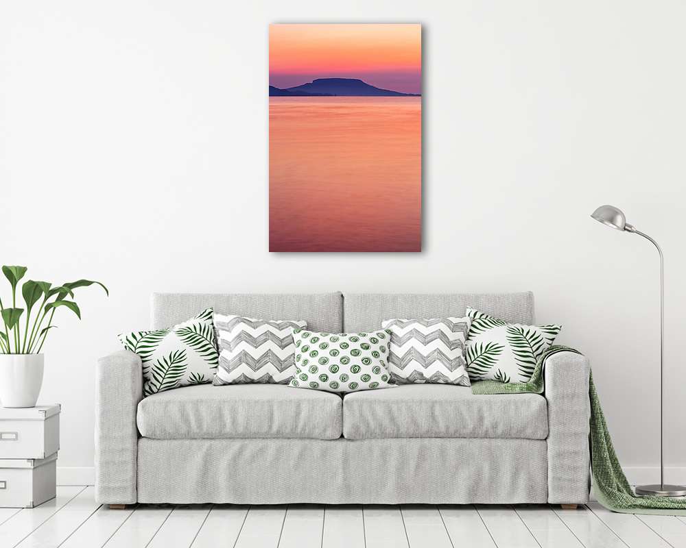 Gyönyörű napfelkelte a Balaton-Magyarországon (vászonkép) - vászonkép, falikép otthonra és irodába
