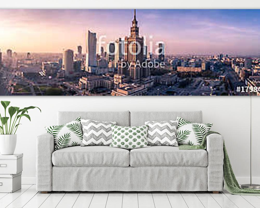 Warszawa z lotu ptaka - vászonkép, falikép vásárlás Warszawa z lotu ptaka (fotótapéta) - vászonkép, falikép otthonra és irodába