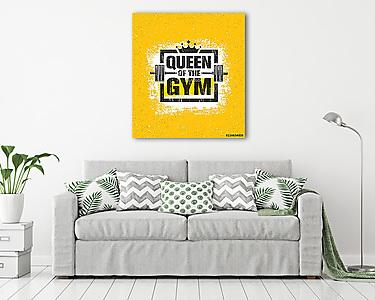 Inspiring Woman Female Workout and Fitness Gym Motivation Quote Illustration Sign. Creative Strong Sport Vector (vászonkép) - vászonkép, falikép otthonra és irodába