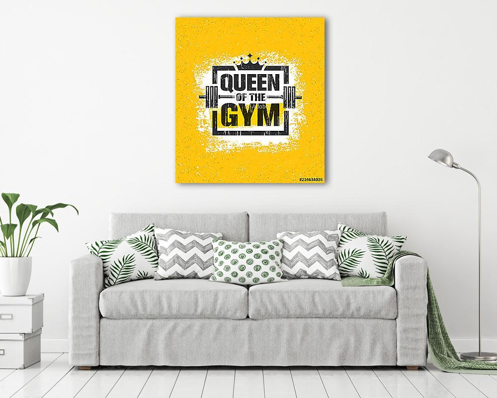 Inspiring Woman Female Workout and Fitness Gym Motivation Quote Illustration Sign. Creative Strong Sport Vector (fotótapéta) - vászonkép, falikép otthonra és irodába