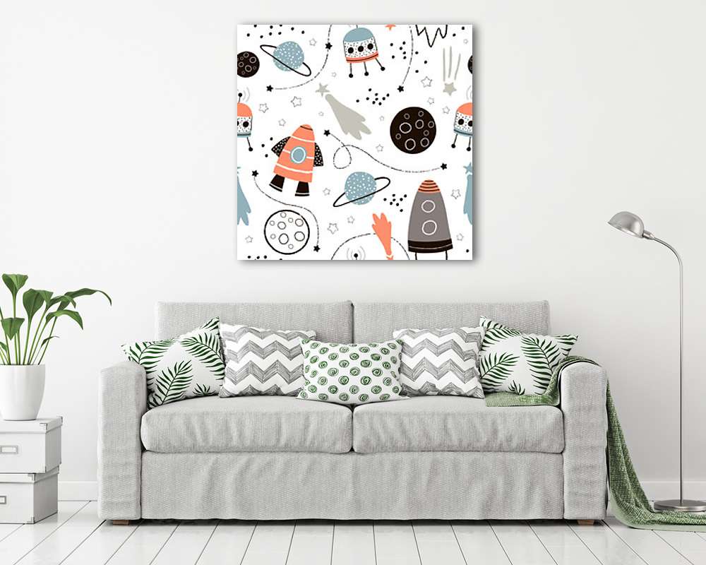 Rakétás tapétaminta (narancssárga verzió) - vászonkép, falikép vásárlás Rakétás tapétaminta (narancssárga verzió) (vászonkép) - vászonkép, falikép otthonra és irodába