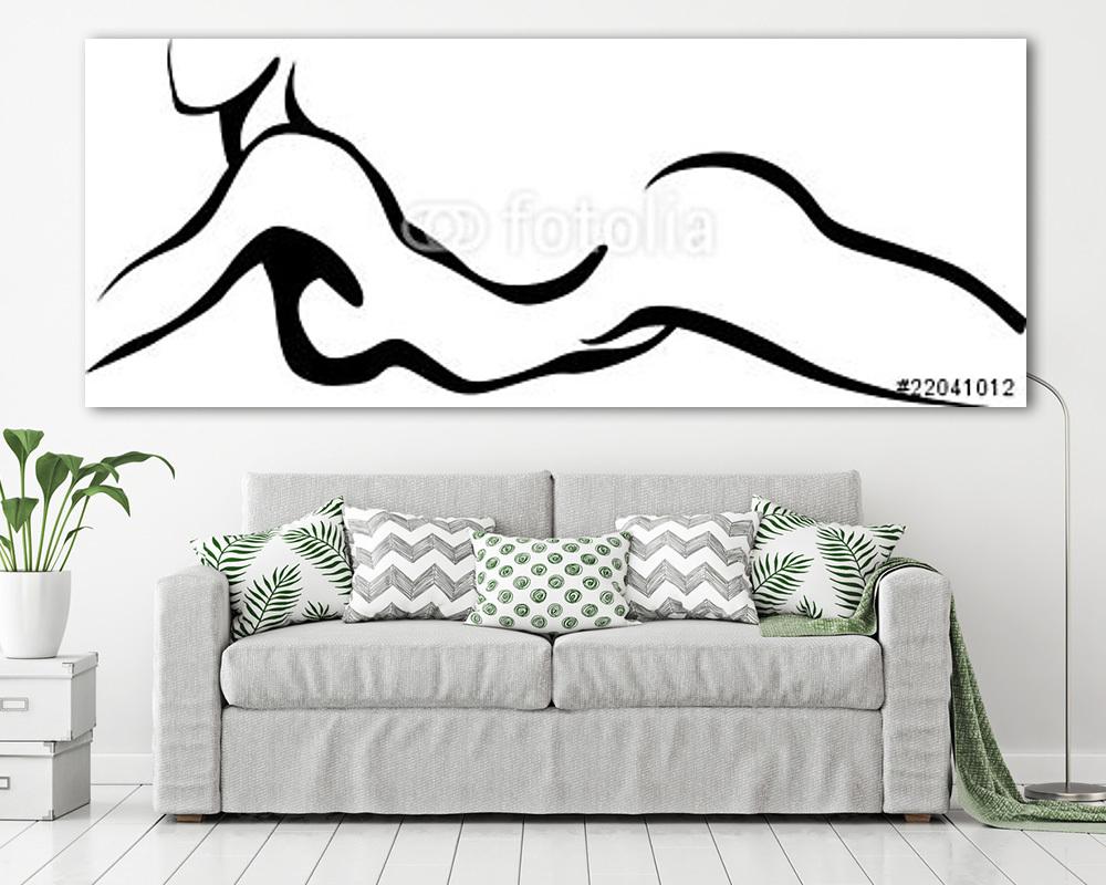 Vonzó nő rajza (vászonkép) - vászonkép, falikép otthonra és irodába