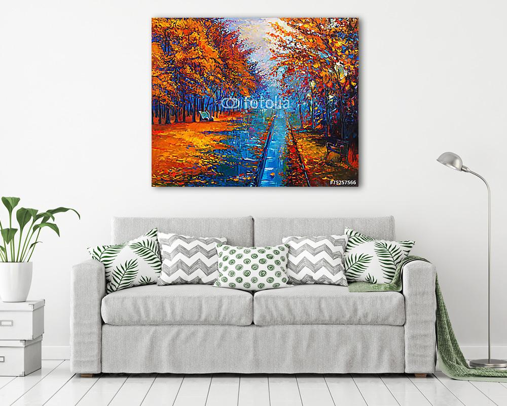 Autumn landscape (bögre) - vászonkép, falikép otthonra és irodába