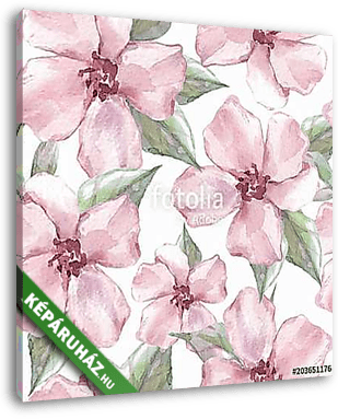 Floral seamless pattern. Watercolor background with delicate flo - vászonkép 3D látványterv