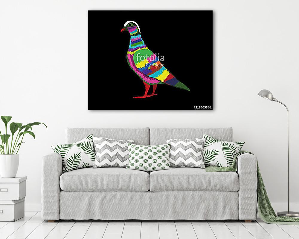 Colorful Animal Pop Art Poster Illustration Graphic Design (keretezett kép) - vászonkép, falikép otthonra és irodába