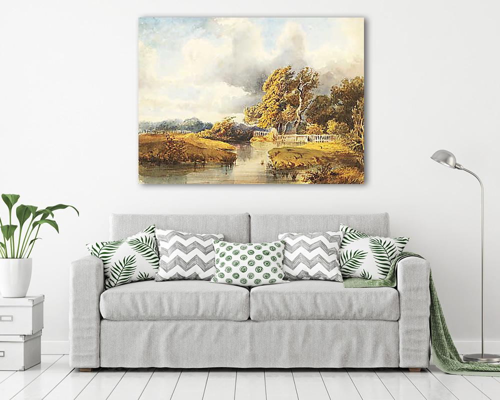 Tó egy svájci parkban - vászonkép, falikép vásárlás Tó egy svájci parkban (vászonkép) - vászonkép, falikép otthonra és irodába