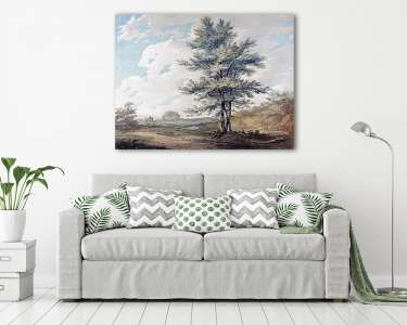 Tájkép fával (színverzió 1) (vászonkép) - vászonkép, falikép otthonra és irodába