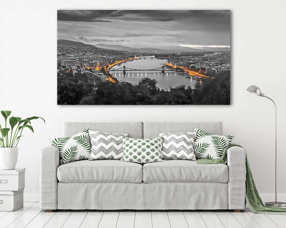 Budapest szürkében (többrészes kép) - vászonkép, falikép otthonra és irodába