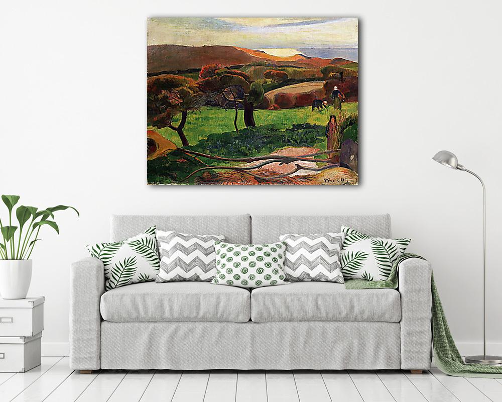 Bretagne-i tájkép - Színverzió 1. (1889) (keretezett kép) - vászonkép, falikép otthonra és irodába