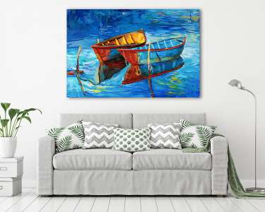Páros csónak (vászonkép) - vászonkép, falikép otthonra és irodába