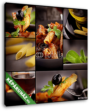 Penne olajbogyó kollázs - vászonkép 3D látványterv